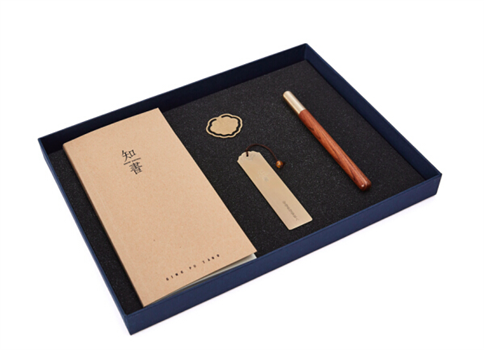 清樸堂 知書4件套裝禮盒 實木筆創(chuàng)意刻字禮品辦公禮物簽字筆定制純銅書簽