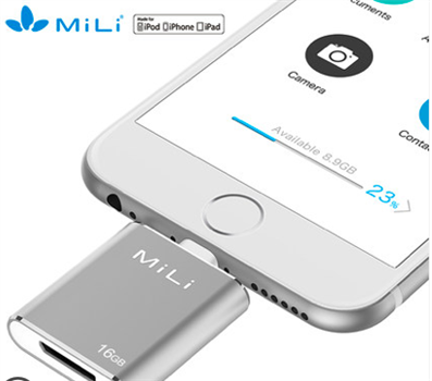 MiLi米力蘋果手機(jī)U盤16g閃存盤iPhone/iPad內(nèi)存擴(kuò)容器USB3.0高速手機(jī)電腦兩用U盤iData個性定制刻字迷你優(yōu)盤