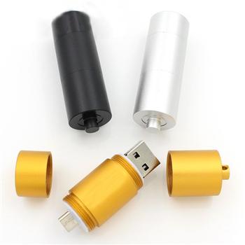 U盤定制 OTG手機(jī)U盤 創(chuàng)意商務(wù)氧化鋁電池造型優(yōu)盤 禮品贈送