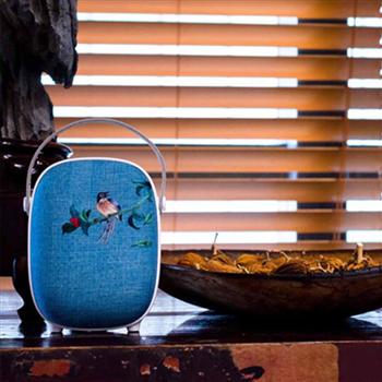 中國手工刺繡音箱無線藍牙音響便攜 中國特色禮品送老外創(chuàng)意民族風婦女節(jié)女生節(jié)禮物送男女朋友 青碧色