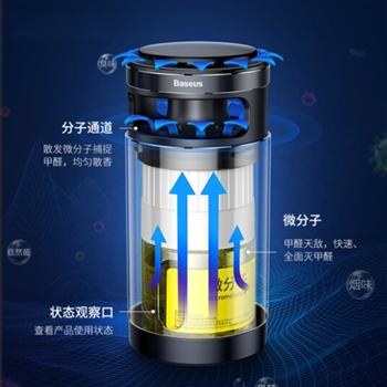 倍思 新款香薰微分子汽車去除甲醛凈化器 負離子車載空氣凈化器 耀白銀 