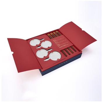 清樸堂 大四喜雙層 節(jié)日送禮物高檔餐具男生新年節(jié)禮品女創(chuàng)意筷子定制精美小禮品實用 雞翅翅木圓