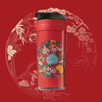 故宮角樓咖啡宮廷隨行杯團紋梅蘭竹菊隨手杯便攜隔熱創(chuàng)意水杯禮物 