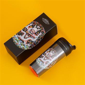 故宮角樓咖啡宮廷隨行杯石青團紋云龍隨手杯便攜隔熱創(chuàng)意水杯禮物
