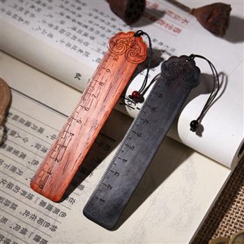 呈意文化-如意上上簽 新中式創(chuàng)意古典紅木書(shū)簽中國(guó)風(fēng)禮物木質(zhì)書(shū)簽復(fù)古定制LOGO刻字文創(chuàng)禮品教師節(jié)禮物 紅木-紅酸枝