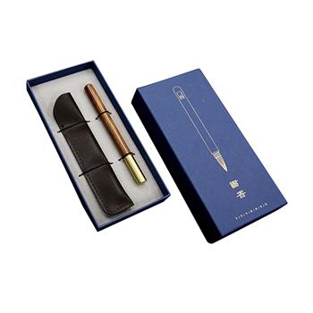西泠印社送禮書(shū)香簽字筆皮套文具禮品套裝銅木筆圓珠筆