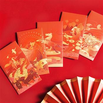 國(guó)家寶藏個(gè)性創(chuàng)意利是封5枚裝