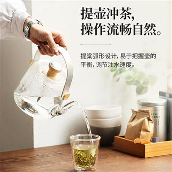 鳴盞熱水壺燒水壺玻璃手提式感溫提梁壺耐高溫家用開水壺1L大容量