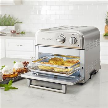 美膳雅（Cuisinart）電烤箱家用多功能熱風循環(huán)熱風爐空氣炸烘焙吐司面包 AFR-25CN 銀色