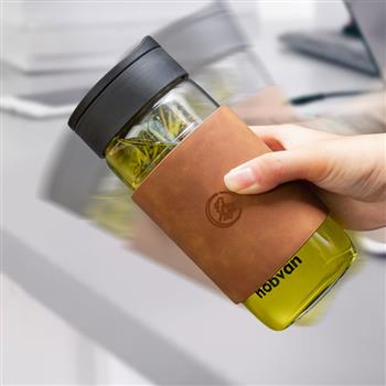磁彈杯 茶水分離杯 大容量水杯磁力茶倉(cāng)玻璃水杯男女杯子防燙茶杯