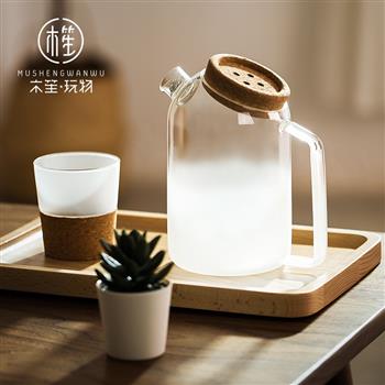 木笙玩物玻璃涼水壺套裝家用泡茶壺創(chuàng)意磨砂耐高溫冷水壺簡(jiǎn)約日式