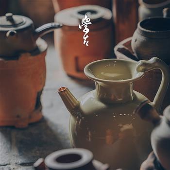 學古|唐·830水注 越青釉水注瓶仿古瓷器側把壺陶瓷收藏擺件1.7L