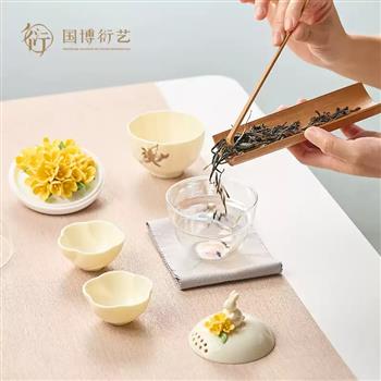 中國國家博物館玉桂瓊?cè)A茶香套裝國風茶具創(chuàng)意高端送長輩朋友禮物