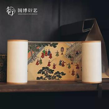 中國(guó)國(guó)家博物館迷你復(fù)刻卷軸掛畫(huà)玄關(guān)豎版茶室山水字畫(huà)背景墻裝飾