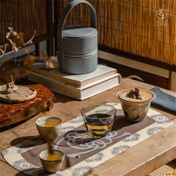 萬(wàn)仟堂（Edenus）旅行茶具套裝 敦煌聯(lián)名高檔便攜快客杯陶瓷送伴手禮 越過(guò)山丘