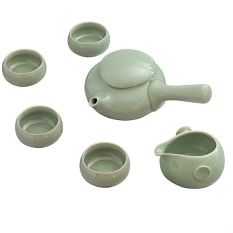 哲品拾趣哥窯汝窯功夫茶具套裝陶瓷茶壺茶杯家用一壺四杯整套家居 