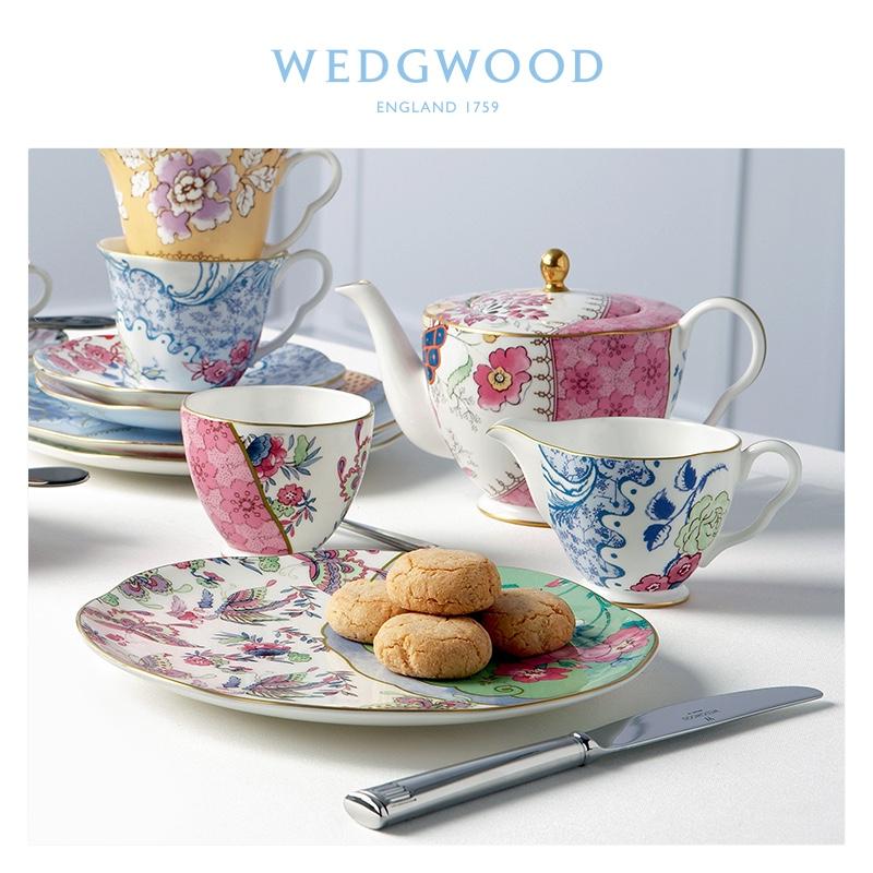 WEDGWOOD瑋致活花間舞蝶骨瓷壺糖奶組合