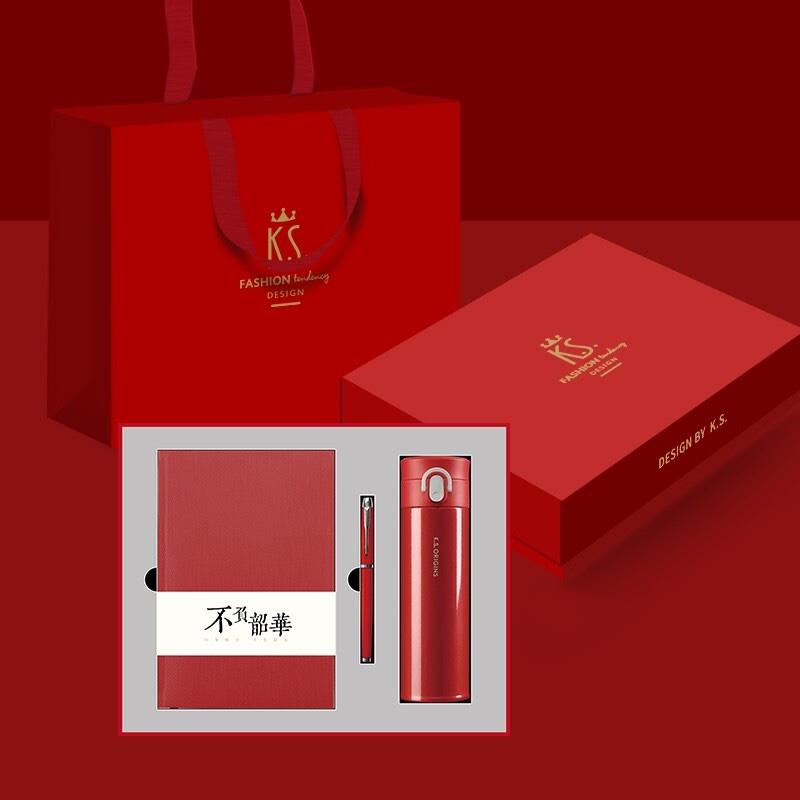 K.S.不負韶華商務套裝/高端定制禮 304不銹鋼加厚真空保溫杯