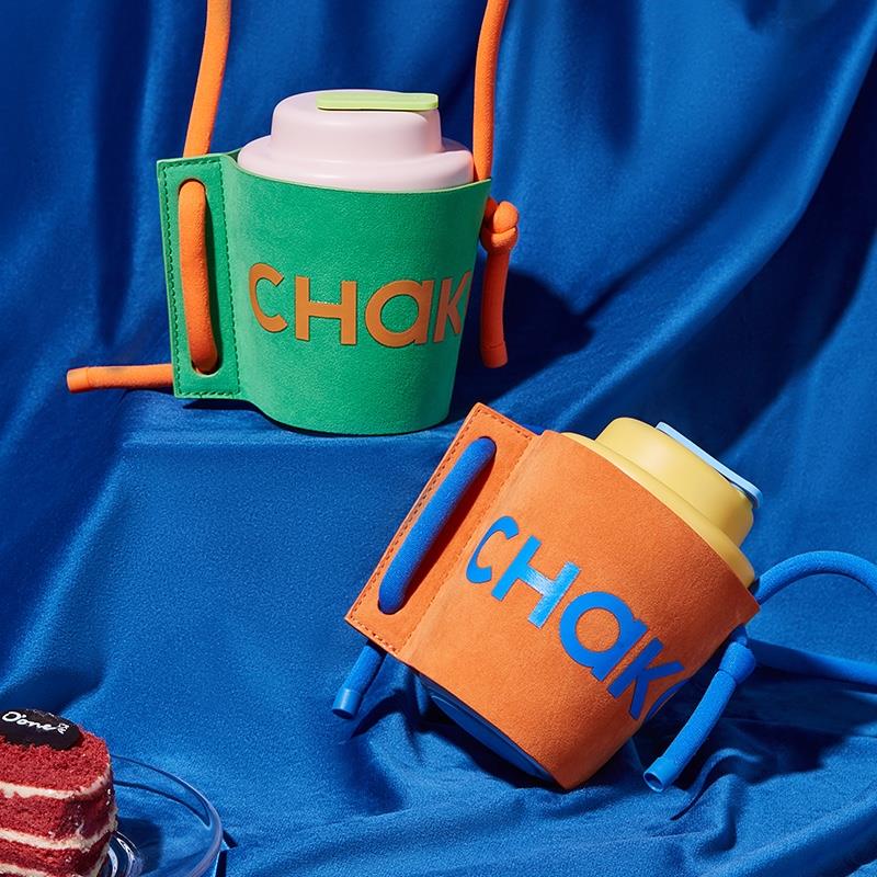 chakolab咖啡杯保溫杯杯斜跨包包杯套麂皮絨可調(diào)節(jié)時尚便攜杯包