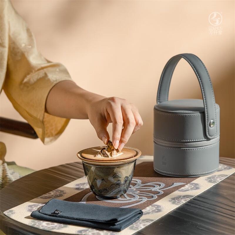 萬仟堂（Edenus）旅行茶具套裝 敦煌聯(lián)名高檔便攜快客杯陶瓷送伴手禮 越過山丘
