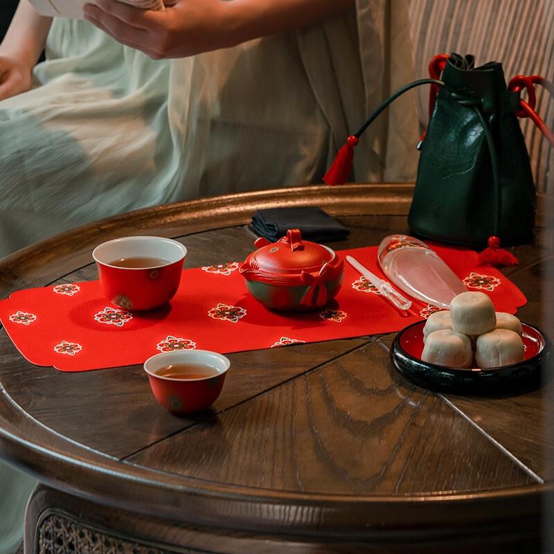 萬(wàn)仟堂旅行茶具 高檔陶瓷便攜戶外茶具泡茶套裝一壺二杯特供款