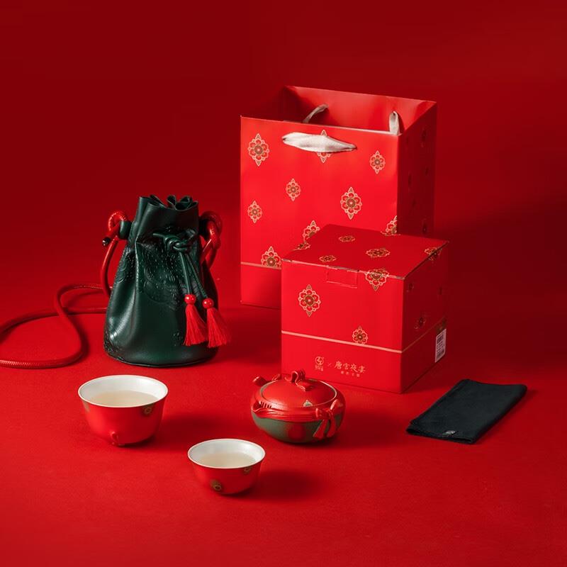 萬(wàn)仟堂旅行茶具 高檔陶瓷便攜戶外茶具泡茶套裝一壺二杯特供款